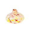 This small bulbous Jesmonite vase is marbled with red and yellow pigment.