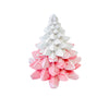 A small Jesmonite Christmas tree measuring 8.5cm tall and 7.5cm wide marbled with red and white pigment.